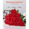 Red Velvet Artificial Roses 60 Stems with Flexible Wire, Realistic 5-Layer Bloom